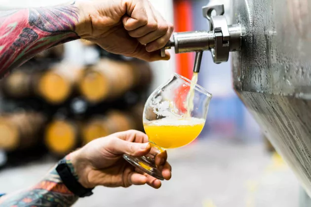 Craft beer poured into a glass. Photo: Unsplash.