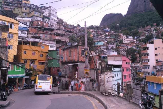 A street in a favela in Rio de Janeiro, Brazil. Photo.