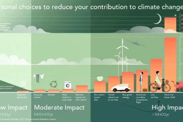 Infographic illustrating effective individual lifestyle choices. Made by Catrin Jakobsson.