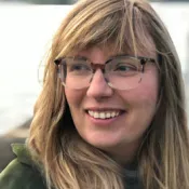 Photo of Rebecca Laycock Pedersen (white woman with glasses)