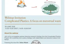 A poster showing the life cycle of a menstrual pad.