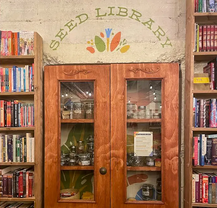 A cupboard in a library.