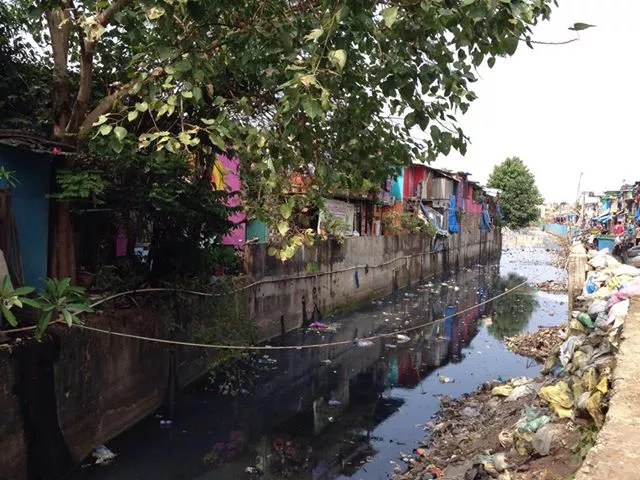 One of the canals in the "Mangrove" informal settlement in the Santa area in Mumbai.